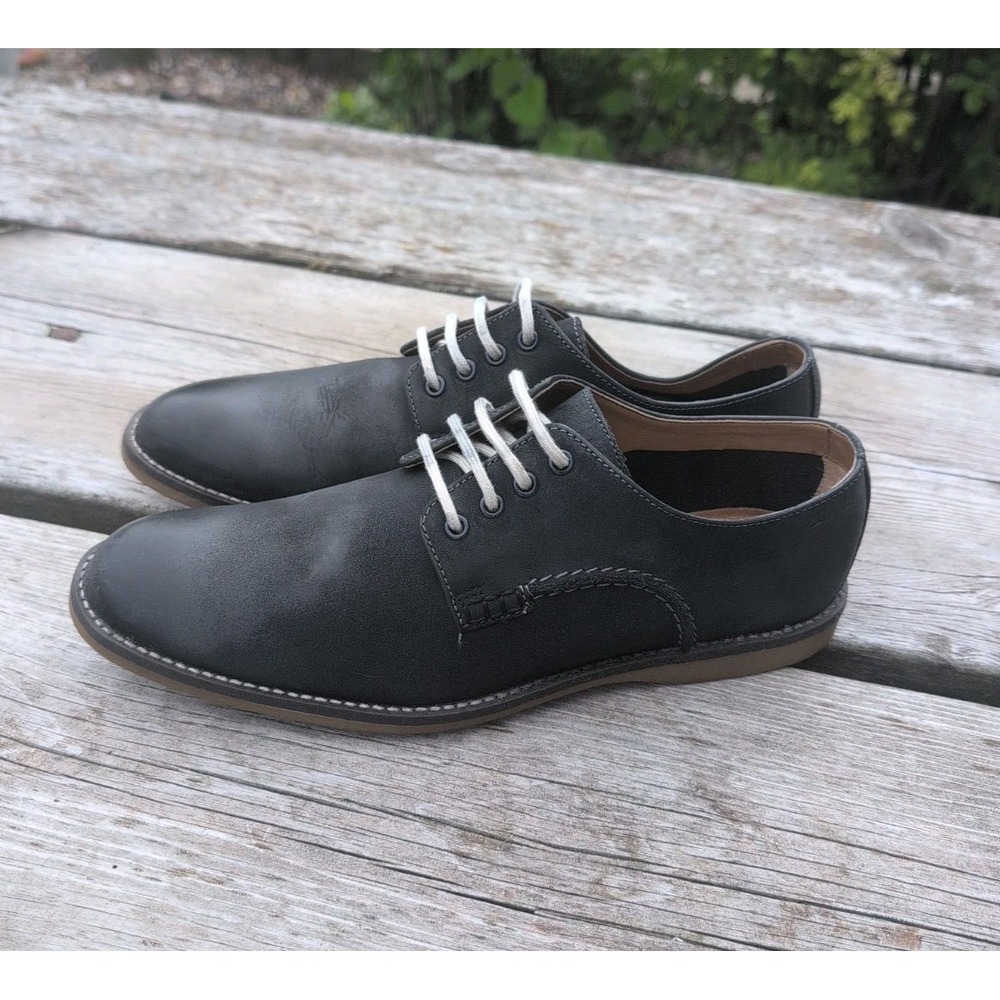 Clark Farli Walks Men's Lace Up Oxfords Genuine Leather Black Size 8.5 EUC